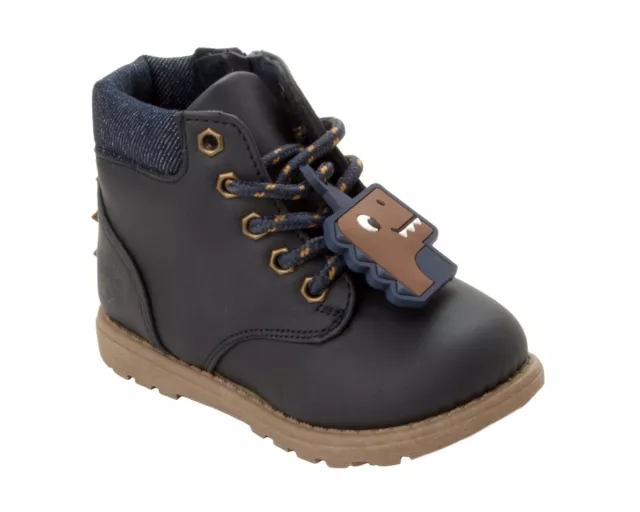 Jungen Marineblau Schnürer Freizeit Knöchel Hi Top Wüstenwanderstiefel Schuhe Uk Grösse 5-10