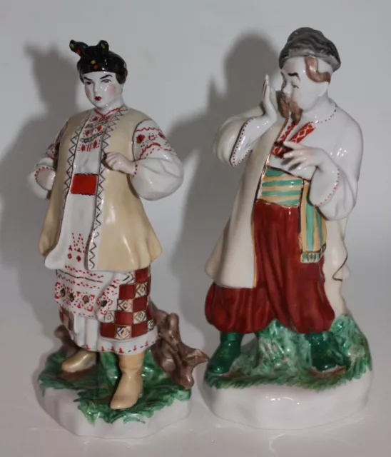 Vintage Separate Figurines KARAS and ODARKA  Ukrainian Soviet Porcelain 