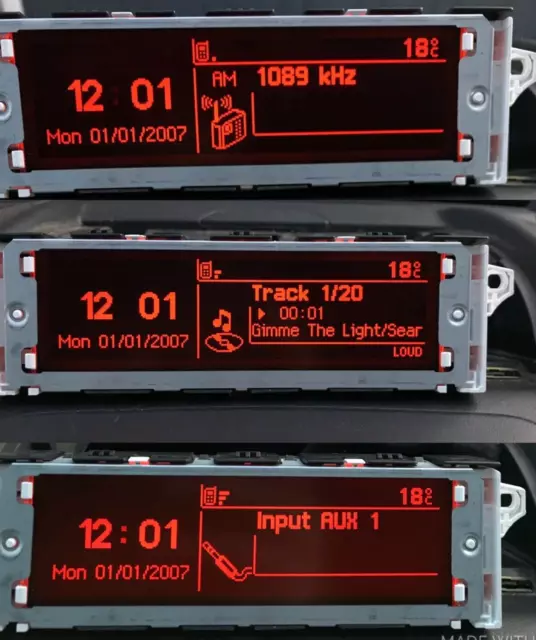 Peugeot 3008 Display Clock Multi-function Screen RD4 6 Month WARRANTY 2008-2016