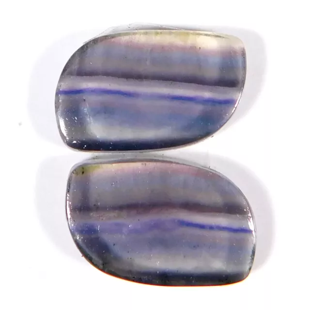 Naturel Marvelous Arc-en-Ciel Fluorine Paire 26.90Cts. Chic Cabochon Libre Gemme