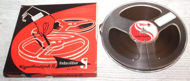 SCHNEIDER 15cm Tonbandspule mit BASF 540m Band -- KARNEVAL Hitparade 1974 Radio