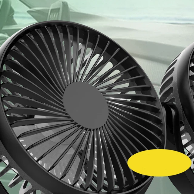 Ventilateur de voiture à double tête USB tout autour portable de camion de 2