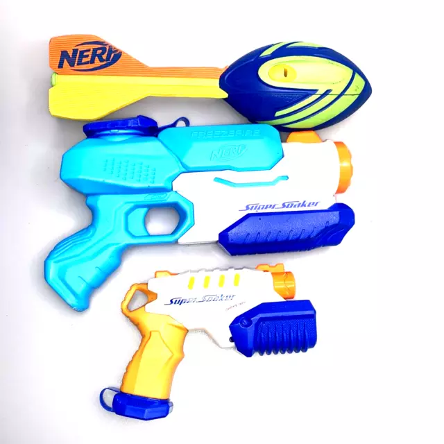 Nerf Super Soaker Micro Burst,  FreezeFire, Football Dart- Lot (3)