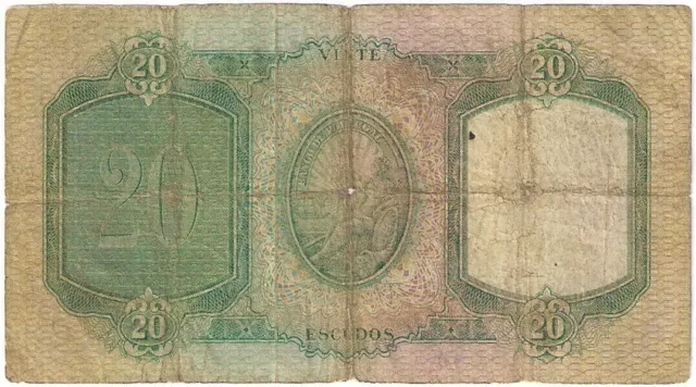 Portugal banknote - 20 vinte escudos - year 1959 - António Luís de Meneses 2