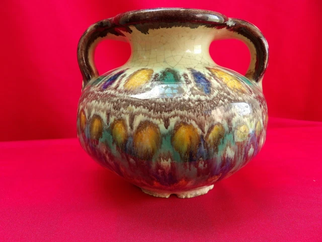 Ancien GRES FLAMME  VASE  -  Signature à déterminer ?