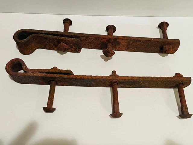 Antique Cast Iron Large Barn Hinges 11” Set of two