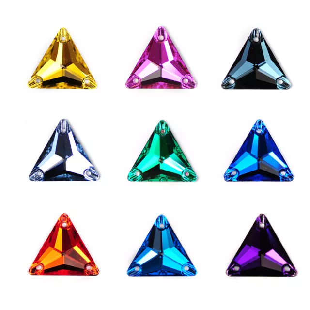 Triangle DIY Sewing Crystal Strass Sew On Stones Glass Beads FlatBack Rhinestone