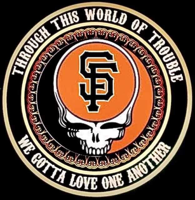 3 San Francisco Giants Grateful Dead Skull 3x3 Waterproof Vinyl Stickers Decal