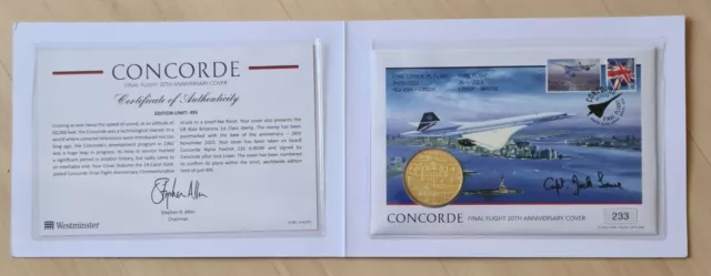 2023 Concorde Final Flight 20th Anniversary Signed Coin Cover