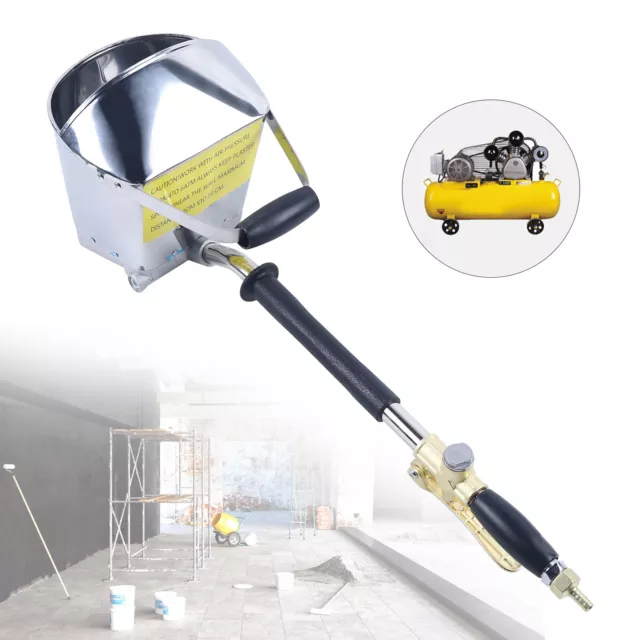 4 Jet Cement Mortar Air Stucco Sprayer Gun Tool Plaster Hopper Paint Wall Tool
