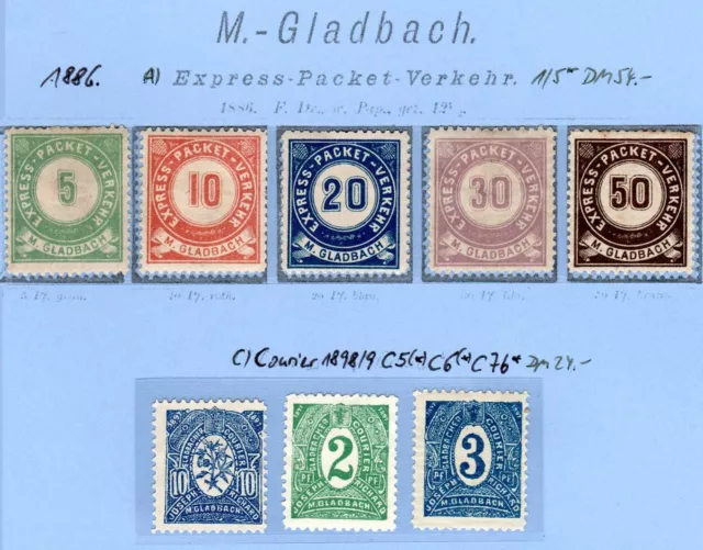 Deutschland Stadtpost Mönchen-Gladbach A1/5 * + C5/7 (*)/* = German City Mail