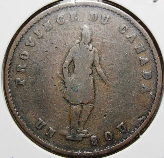 1852 Province of Canada Half Penny "Un Sou" "Habitant" Quebec Bank Token