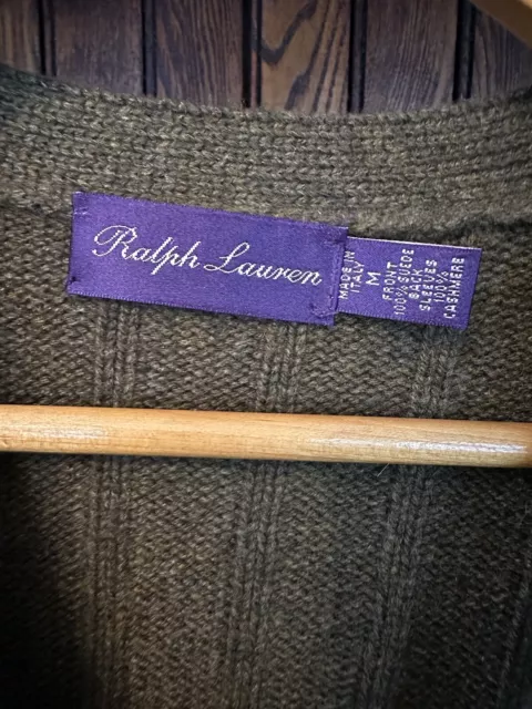 MEN'S RALPH LAUREN Purple Label Cashmere & Suede Green Cardigan $299.99 ...