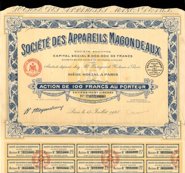 Societe Des Appareils Magondeaux - Foreign Stocks