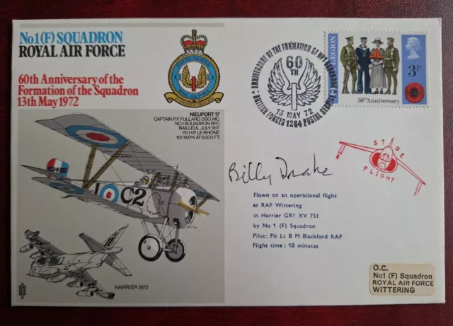 Battle Of Britain Billy Drake Signed First Day Cover FDC RAF Pilot