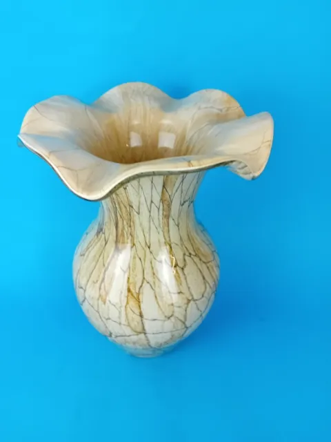 Brown & Cream Marble Effect Glass Vase, Decorative, Glass, Vases, Home Decor