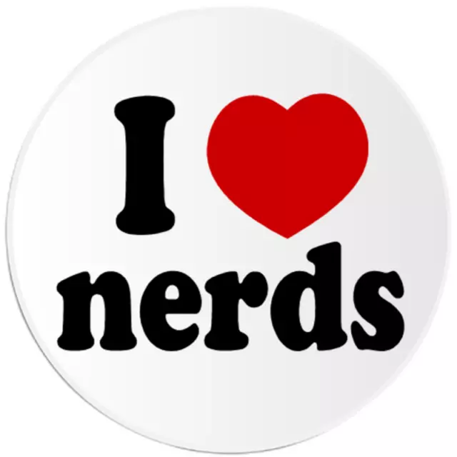 I Love Nerds - 100 Pack Circle Stickers 3 Inch - Nerdy