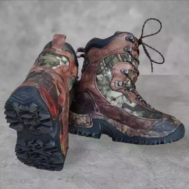 Cabelas Womens sz 8D Ultra Dry Thinsulate Boots Camo Hiking Hunting Snow Retired