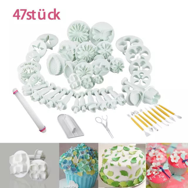 Ausstechformen Torten  Set Fondant Ausstecher 47Tlg. Glätter Modellierwerkzeug