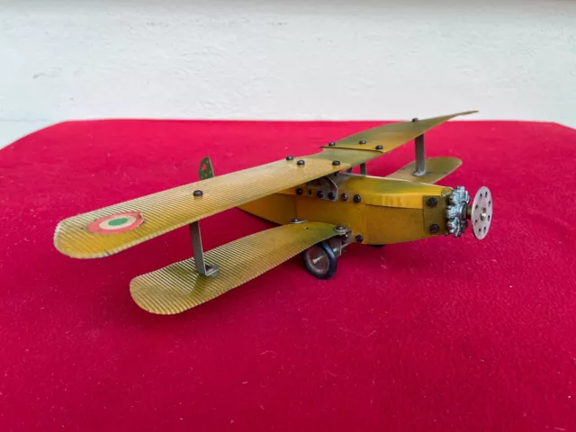 Aereo Meccano Bral Latta Militare Giocattolo D'epoca Old Tin Toy Airplane X8