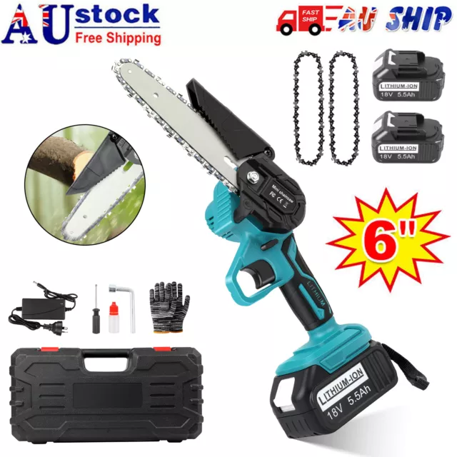 6'' Electric Chainsaw Cordless Battery Rechargeable Wood Cutter Saw for Makita