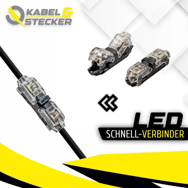 ★ 10x LED H-Leitungsverbinder Verbindung Kabelverbinder Audio Stecker 1-Polig ★