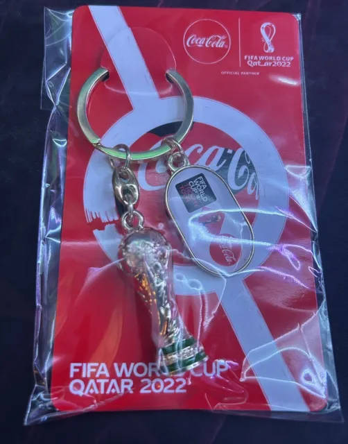 Coca-Cola Official FIFA World Cup Qatar 2022 Trophy Keychain - Brand New