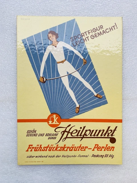 Werbepappe Heilpunkt Frühstückskräuter 42x30cm kein Blechschild / Emailschild