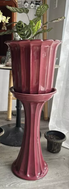 Caroma Pedestal Plant Stand Includes Pedestal , Plant/ Flower Pot And Saucer