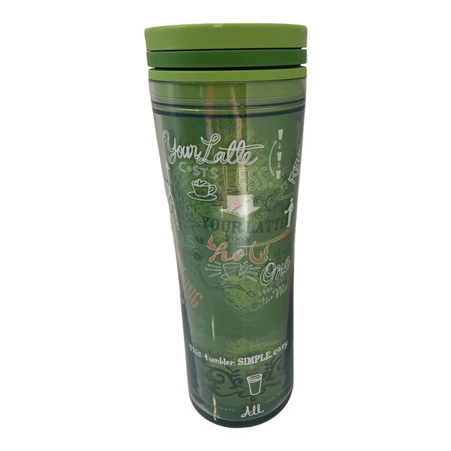 STARBUCKS 2009 GREEN Reduce Reuse Recycle Travel Coffee Mug Tumbler 20
