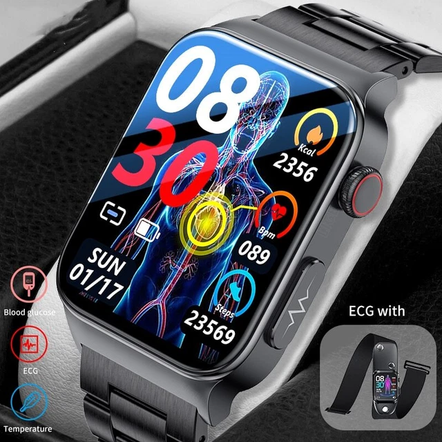 BLOOD GLUCOSE MONITOR Health Smart Watch ECG+PPG Pressure Measurement
