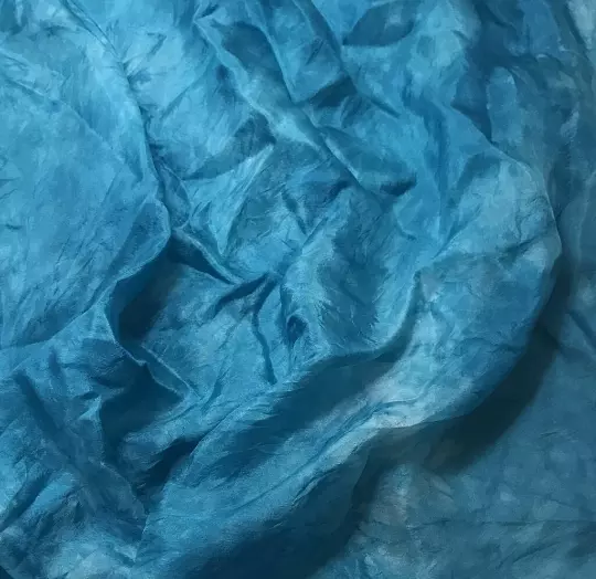 Hand Dyed TEAL BLUE China Silk HABOTAI Fabric