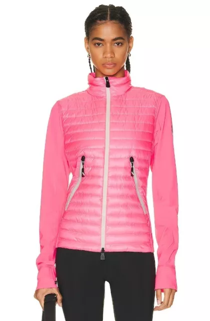 Moncler Grenoble Women's Pink Day-Namic Padded Zip Up Jacket Maglia Size XL