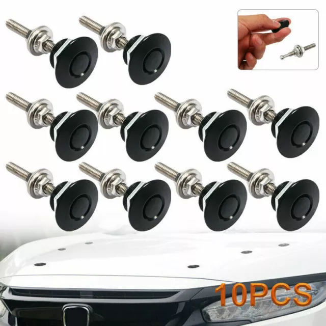 2-20Pcs Push Button Quick Release Hood Pins Bonnet Lock Clip Latch Bumper