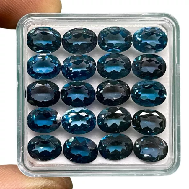 VVS 3 Pcs Natural London Blue Topaz 8x6mm Oval Cut Loose Gemstones Wholesale Lot