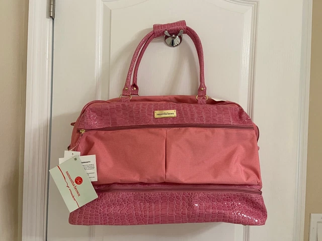Samantha Brown Drop Bottom Satchel Bag With 2 Packing Cubes PINK NWT