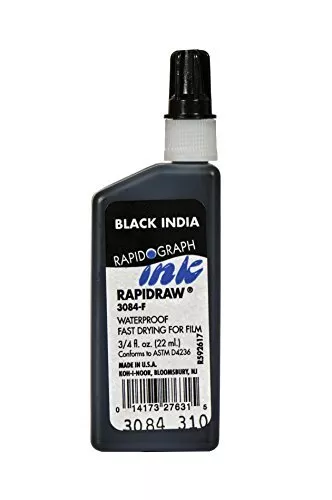 Koh-I-Noor Rapidraw Ink, 0.75 Oz Bottle, Black (3084F.BLA)