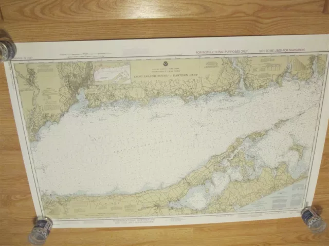 Lot Of 2 Large 48" X 32" 1992 Long Island Sound Eastern Part New York Maps