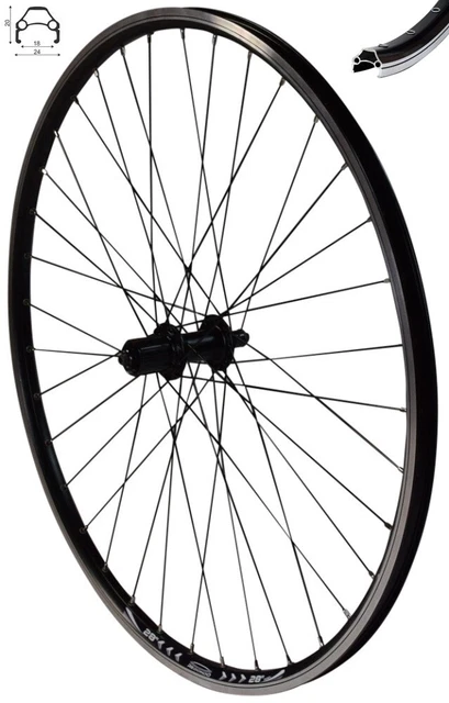 REDONDO 28 Zoll Hinterrad Laufrad Hohlkammer Felge Shimano HB-T3000 Nabe Schwarz