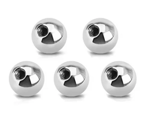 5 Spare Steel Balls 14g Thread - 3mm Balls Replacement
