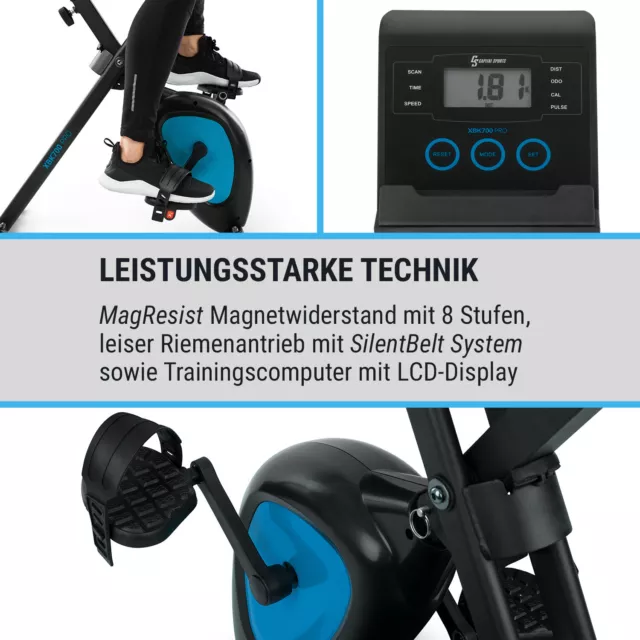 Fahrradheimtrainer Ergometer Cardio Ausdauer Fitness Pulsmesser klappbar schwarz 3