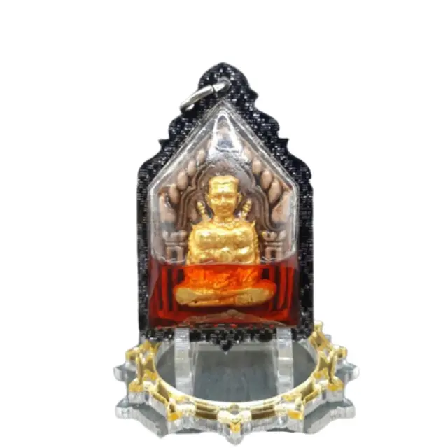 thai Amulet Phra Khun Paen Cast Spell LP Ruam Inlaid Red Chicken Oil Powder Rare