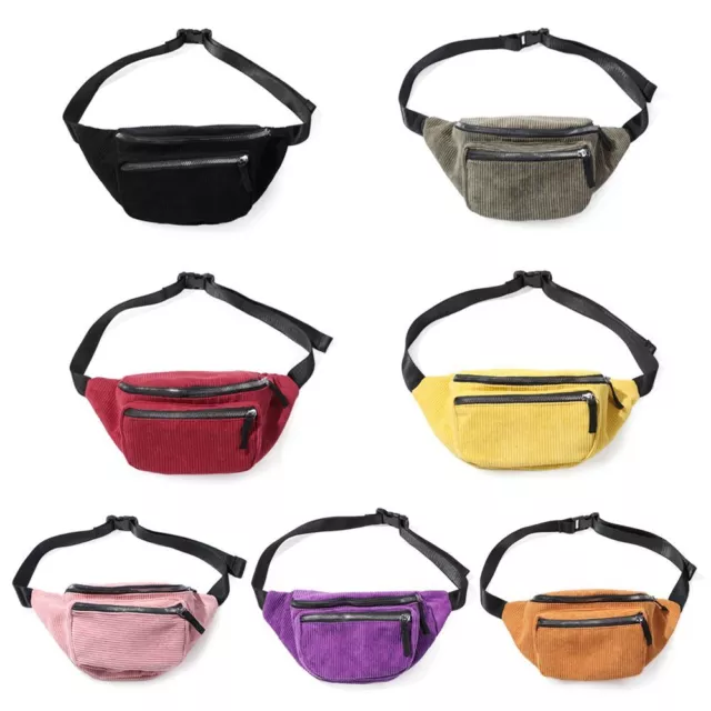 Borsa sportiva borsa petto tela fanny pack vita in velluto a coste design cerniera