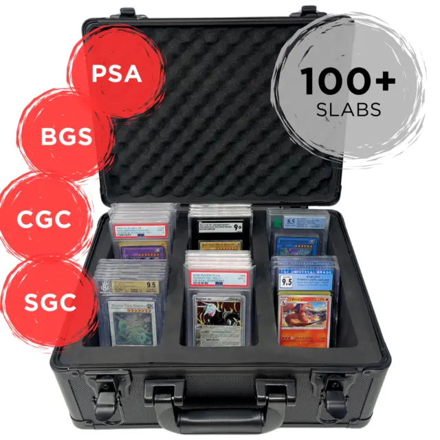 Graded Card Slab Storage Box Case | 100+ Slabs XL Metal | Dragonscale Supplies