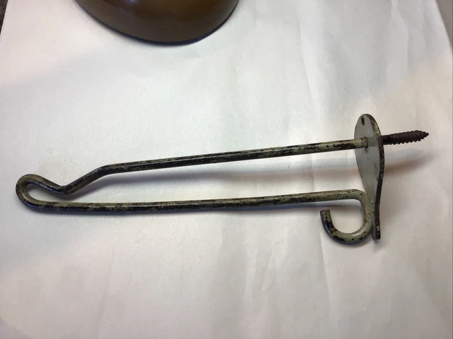 Antique Cast Iron Metal Plant Hanger Lantern Hook Wall Bracket Salvage 9” HEAVY 2