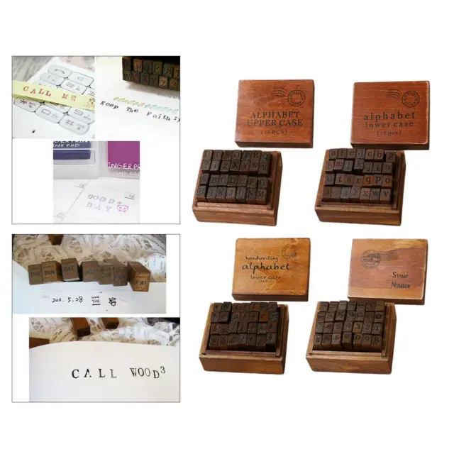 28 Stück Vintage-Stil Holz Gummistempel Set zum Selbermachen Kartenherstellung Tagebuch schreiben