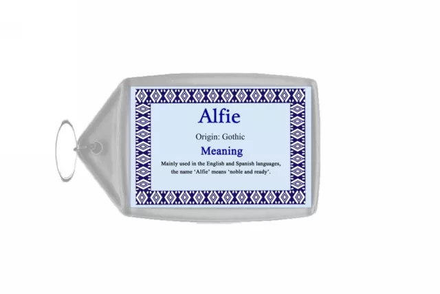 Alfie Personalised Name Meaning Keyring