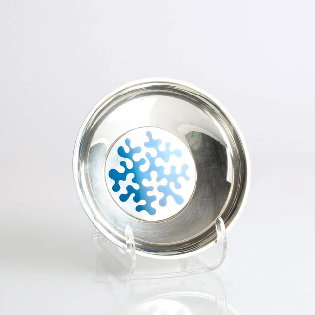 Cuenco Plata de Ley Henning Koppel Georg Jensen Aprox. 1960 Esmalte Azul