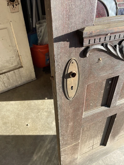 AN 695 antique stained and jeweled Glass entrance door 32 x 83.75 x 1.75. 9