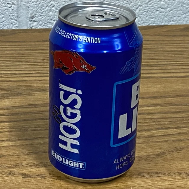 Razorbacks Arkansas Hogs Bud Light 12oz Aluminum Beer Can Limited Edition #WPS